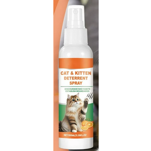 Cat Deterrent Spray for Indoor & Outdoor - Natural Repellent to Prevent Scratching & Urine Marking on Furniture, Sofas, Rugs, Curtains - Safe Cat Behavior Training Aid with Natural Ingredients