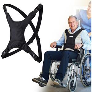 Universal Wheelchair Seatbelt, Wheelchair Harness for Adults, Torso Support Vest Restraint, Safety Belt with Adjustable Straps and Pocket for Elderly, Disabled, Patients to Prevent Sliding & Falling