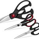 Kitchen Shears Set - QtoiKce Kitchen Scissors 3 Pack All Purpose Poultry Shears, Stainless Steel Sharp Utility Cooking Scissors for Home