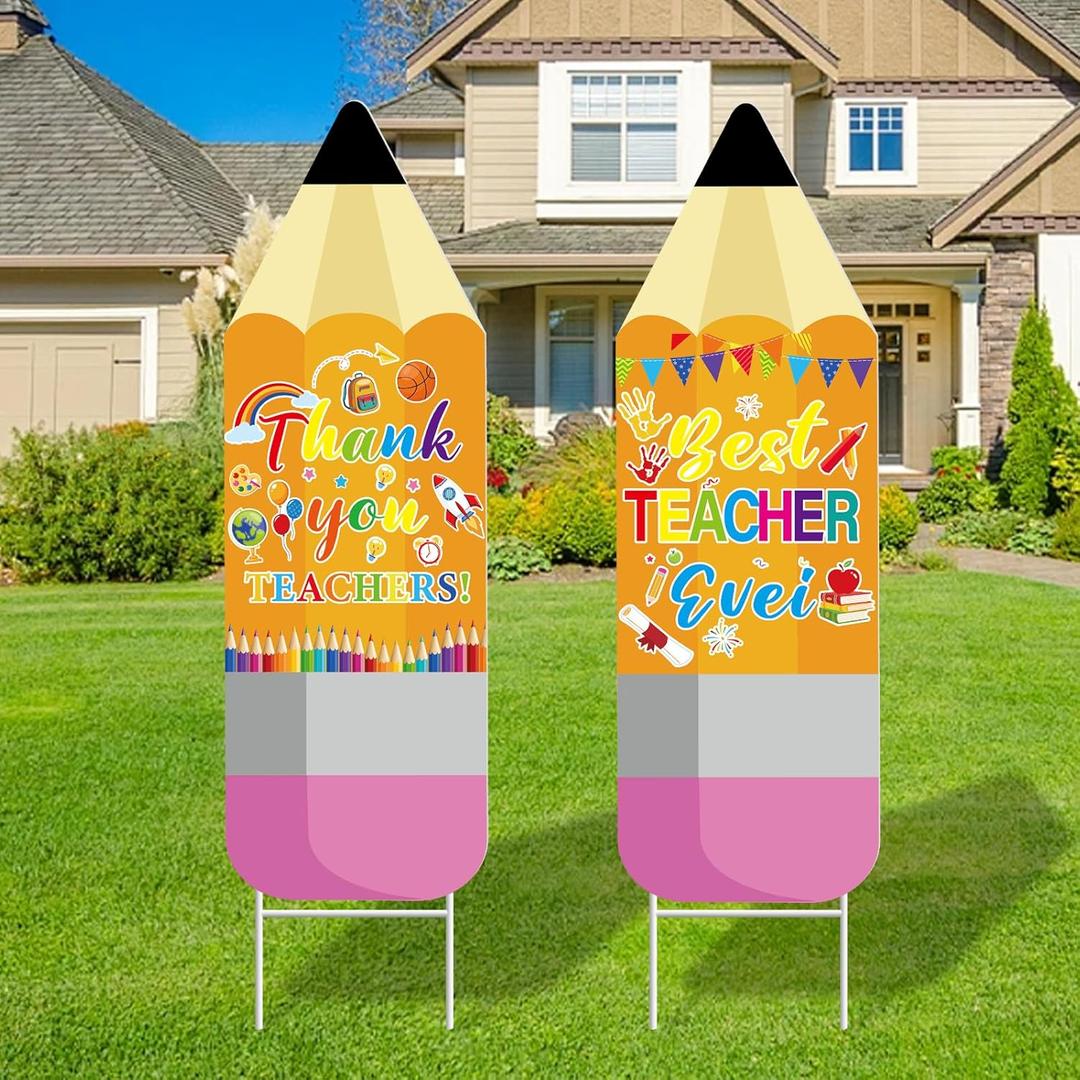 Large Teacher Appreciation Decorations Thank You Teachers Yard Sign Teacher Appreciation Week Party Supplies for School Outdoor Garden Decorations