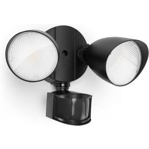 LUTEC 32W 2500 Lumen LED Security Lights Motion Sensor Light Outdoor, 5000K Daylight, IP65 Waterproof, Dusk to Dawn, Hardwired Motion Detector Flood Light for Garage, Yard, Porch-Black (Black)