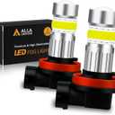 Alla Lighting 2800lm H8 H11 LED Fog Lights Bulbs, 6500K Xenon White H16 Replacement Xtreme Super Bright COB-72 SMD Cars Trucks