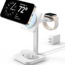ESR 3 in 1 Wireless Charging Station for Apple[Certified] Portable Apple Watch Charger & MagSafe Charger Stand, Wireless Charger for Multiple Devices iPhone 17/16/15/14/13/12&Watch&AirPods, White