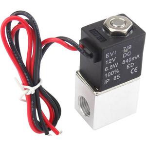1/4inch DC 12V 2 Way Normally Closed Electric Solenoid Air Valve, Stainless Steel
