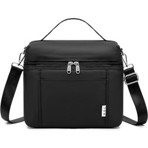 NOL Natural Organic Lifestyle Reusable Lunch Bags for Adults Lightweight Waterproof Lunch Box with Removable Adjustable Strap Insulated Leakproof Cooler Lunch Bag for Work Black Medium Size (Medium (8 Liters))