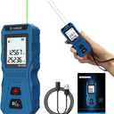 Mini Green Laser Distance Meter 262Ft  Rechargeable Digital Measuring Tool with USB Type-C, Area/Volume Modes, Max/Min, 3mm Accuracy, Pocket-Sized Compact Design
