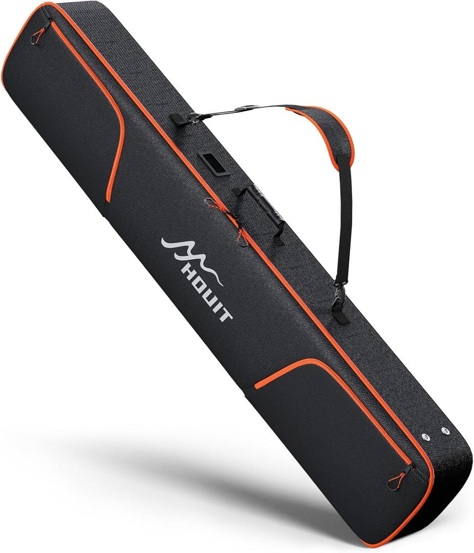 Padded Snowboard Bag, Waterproof Snowboard Travel Bags for Air Travel Flying - 1680D Reinforced, with Mesh Pocket, Ski Pole Pocket (164cm)