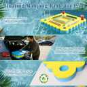 36" Foldable Floating Mahjong Table for Pool, 3-in-1 Foam Board Game Mat | 1.96" ultra-thick waterproof EVA desk features non-slip card slots, fast-drying surface & party tray function for adults