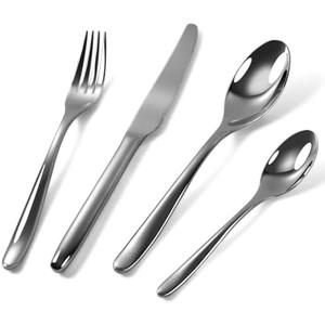 GDYCYC Sliverware Set, 16 Pieces Flatware Set for 4, Food Grade Stainless Steel Tableware Cutlery Set, Knife Fork and Spoon Silverware Set, Heavy Duty Utensils, Home&Restaurant, Dishwasher Safe.