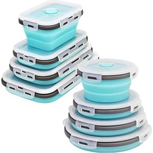 8 Collapsible Food Storage Containers, Silicone Collapsible Food Storage Containers, Collapsible Food Storage Silicone, Rv Collapsible Bowls, Collapsible Storage Containers for Food Camping