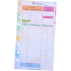 Veemoon A6 Budget Planner Inserts 14 Sheets Monthly Weekly Expense Binder Refills 6 Rings for Cash Envelope Organizing and Budgeting