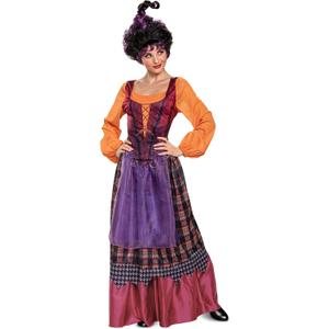 Disguise womens Mary Sanderson Costume, Deluxe Official Disney Hocus Pocus Costume Mary Dress (Women's Size Plus (18-20))