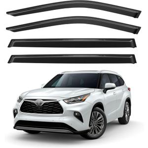 Window Visors Rain Guards for 2020-2026 Toyota Highlander, Out-Channel Window Vent Wind Deflectors Visors Shades for 20 21 22 23 24 25 Highlander