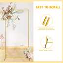 Gold Wedding Arch Backdrop Stand, 6.6FT*3.3FT Square Balloon and Flower Metal Frame for Ceremony, Anniversary, Party, Baby Shower Photo Booth Decoration.