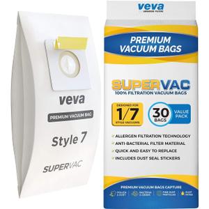 VEVA 30 Pack Premium SuperVac Vacuum Bags Style 7 Paper Bag Compatible with Bissell Uprights Vacuums, Part # 32120