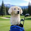 Golden Retriever Golf Club Headcover - Lifelike Plush Dog Head Cover for Driver & Fairway Woods | 460CC Compatible | Premium Gift for Golden Retriever Lovers & Dog Enthusiasts
