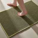 Bathroom Rugs Non Slip Washable, Super Absorbent Thin Bath Mat Small Quick Dry Low Pile Bathroom Rug, Sage 16"x24"