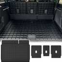 Cargo Mat with Backrest Protection for 2025 Ford Expedition MAX, TPE All Weather Protection Cargo Liner with Velcro Rear Seats Backrest car Accessories-Black