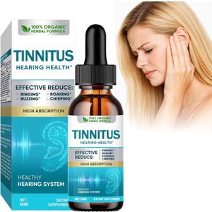 Tinnitus Relief for Ringing Ears, Natural Tinnitus Support Drops, Effective Support for Men & Women, 2 Fl Oz