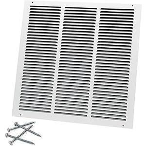Rocky Mountain Goods Air Return Grille for 18" x 18" Duct Opening - Heavy Duty Steel - Premium Finish - Includes Screws - Louvered Design - Paintable - Matte White (Actual Dimensions 19.75" x 19.75")