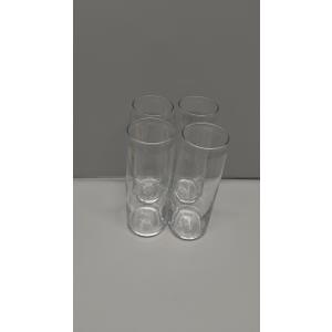 7" H Clear Glass Candle Holders, 4Pcs
