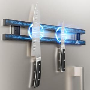 16.5 Inch Heavy-Duty Magnetic Knife Holder for Refrigerator, No Adhesive Tape or Screws Needed Knife Magnetic Strip for Strong Fridge Mount or Wall as Gifts for Women or Men