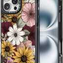 for iPhone 16 Pro Max Case Cute - Compatible with Magsafe - Military-Grade 20 ft Drop Protection Shockproof Phone Case - Funny Sunflower Design (6.9") Black