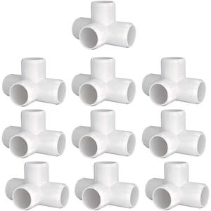 letsFix 4 Way PVC Fittings 3/4 Inch (10-Pack), Furniture-Grade, Heavy-Duty Pipe Connectors for Plumbing, DIY Projects, and Home Furniture Assembly, Compatible with 3/4" Schedule 40 PVC Pipes