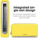 SEEDEEM 2 Slice Slim Toaster, 10" Long Slot, 6 Shade Settings, Yellow