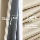 MIULEE Velvet Curtains Beige Elegant Grommet Curtains Thermal Insulated Soundproof Room Darkening Curtains/Drapes for Classical Living Room Bedroom Decor 52 x 84 Inch Set of 2