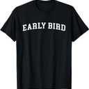 Early Bird T-Shirt, Black, Size 2XL