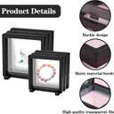 6pcs 3D Floating Frame Display Holder Stands, Challenge Coin Display Stand Holder Frames Transparent PE Jewelry Storage Box Large Suspension Frames for Medal, Medallion, Stamps