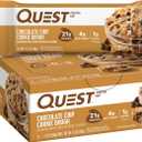 Quest Nutrition Chocolate Chip Dough Cookie Protein Bars, 21g Protein, 1g Sugar, 4g Net Carb, High Fiber, Gluten Free, Keto Friendy, 12 Count (EXP 10/30/25)