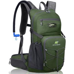 N NEVO RHINO Hydration Backpack, 18L Multipurpose Hiking Backpack with 3L Water Bladder, Water Backpack Insulated Hydration Pack Ideal for Hiking and Cycling