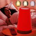 Red Night Light for Sleep, 670nm Night Lamp with White Light 3000K-6500K & Timer, Portable Red Reading Light for Bedroom, Touch/Remote Control, 360 Illumination, Stepless Dimmable, Hangable