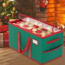 Christmas Ornament Storage Box with Adjustable Dividers Green Ornament Storage Container with 8 Tray 128 Individual Compartments Large Christmas Ornament Storage for Christmas Decorations