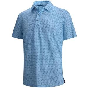 Hodaweisolp Golf Shirts for Men Dry Fit Print Moisture Wicking Performance Short Sleeve Polo Shirt, Size: L