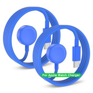 2 Pack 2025 Upgraded Apple Watch Charger USB C Cable Magnetic iWatch Charger Fast Charging Cord 3FT for Apple Watch Ultra 3/SE 3/Series 11/10/Series 9/Series 8/7/6/5/4/3/Ultra/SE/SE 2-Blue