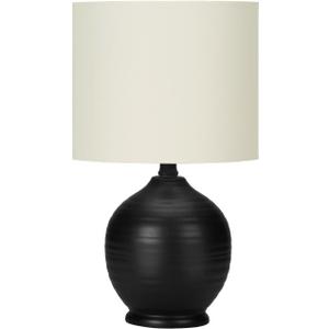 Monarch Specialties I 9739 LightingTable Lamp, Black Ceramic, Ivory/Cream Shade, Transitional