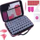 Diamond Art Storage Containers 60 Slots Diamond Painting Accessories and Tools Portable Bead Organizer Boxes for AdultsPink