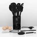 AOTHOD Silicone Cooking Utensils Set - 446°F Heat Resistant Kitchen Utensils,Turner Tongs,Spatula,Spoon,Brush,Whisk,Kitchen Utensil Gadgets Tools Set for Nonstick Cookware,Dishwasher Safe (BPA Free)