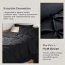 Bedsure Twin XL Comforter Set - Extra Long 5 Pieces Dorm Bedding Sets, GentleSoft Pinch Pleat Black Bed in a Bag with Pintuck Comforters, Sheets, Pillowcase & Sham