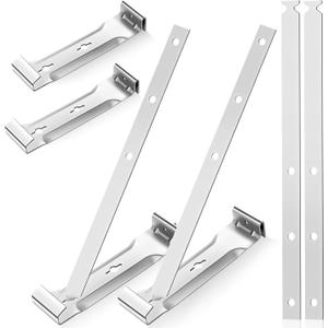SHENLIU 25 Sets 5" Aluminum Roof Gutter Hanger with Straps, Durable Strong Roof Gutter Support Brackets for Fixing Without Eaves Ideal for Aluminum and Steel Gutters