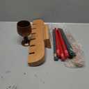 Sliner Kwanzaa Decorations Kwanzaa Candle Holder Kinara Set Driplesstaper 3 Red 3 Green 1 Black Wooden Wood Unity Cup African Holiday Mishumbaa Saba(Classic Style)