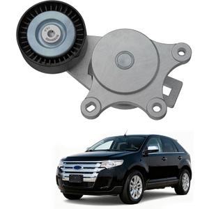 Belt Tensioner Assembly with Pulley(3.5/L3.7L V6) Compatible with Ford Explorer Edge Flex Fusion, Taurus Taurus X, Lincoln MKS MKT MKX MKZ, Mercury Sable, Mazda6 CX-9 Replace#38485 BT4E6B209CC