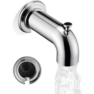 LOCALAND Extra Long Tub Spout with Diverter, Fits for 1/2" IPS Threads,Chrome Plated