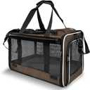 Pet Carrier for Large Cat Soft-Sided Animal Traveling Bag for Medium Cat up to 20lbs / Washable Small Dog Puppy 10 lbs Crate Case with Privacy Curtains for Home Outdoor Travel Mocha Brown