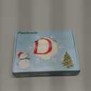 20 Inches Christmas Stockings with Initials, Knit Embroidered Letter White Christmas Stocking, Monogram Christmas Stocking for Famliy Holiday and Xmas Tree Fireplace (Letter D)