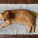 23 x12 Big Fluffy Dog Cat Bed Pad Mat, Refurbish Cat Window Perch Accessory, Double Sided, Easy Fasten & Remove for Indoor Pet Sleep Cushion, Upholster Pet Furniture