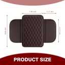 1 PC Car Center Console Cover, Leather Car Armrest Cushion Cover with Side Storage Pockets, Middle Car Interior Accessories, Universal for Trucks, Cars, SUVs (Brown)